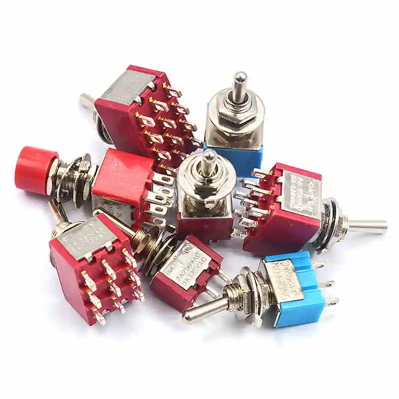 

5pcs Toggle Switch Mini Switches 2 Position 3 Position Latching Switch MTS-102/103/202/203 ON-ON SPDT ON-OFF -ON SPDT DPDT