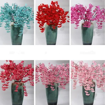 

5pcs Fake Cherry Blossom Flower Branch Begonia Sakura Tree Stem 130cm for Event Wedding Party Artificial Decorative Flowers