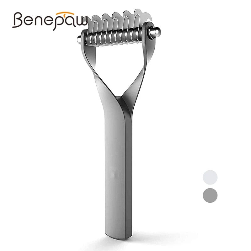 Pettine Per Cani Dematting Di Qualità Benepaw 2 Lati Professionale Antiruggine Sicuro Rastrello Per Toelettatura Per Animali Domestici Rimuovere I Gro