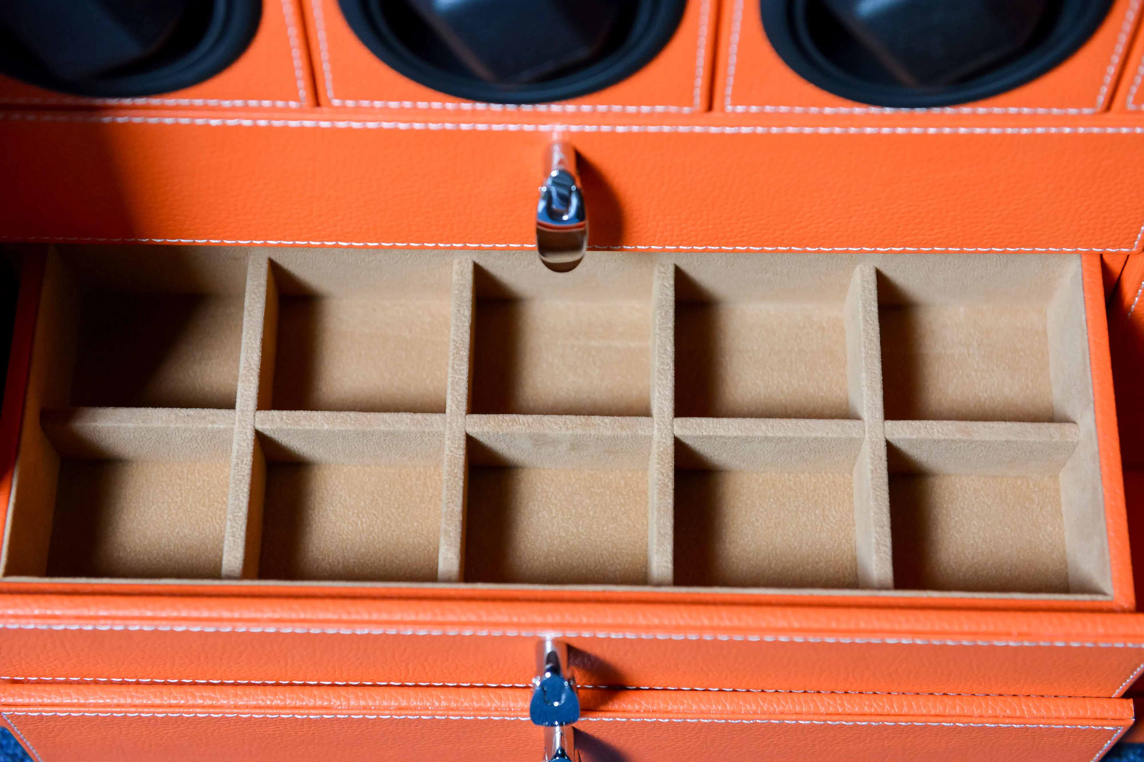 Custom Luxury Biometric Watch Winder Safe Box with 6, 9, or 12 Automatic Watch Rotating... - SKU LAWW1107 - UGI Packaging