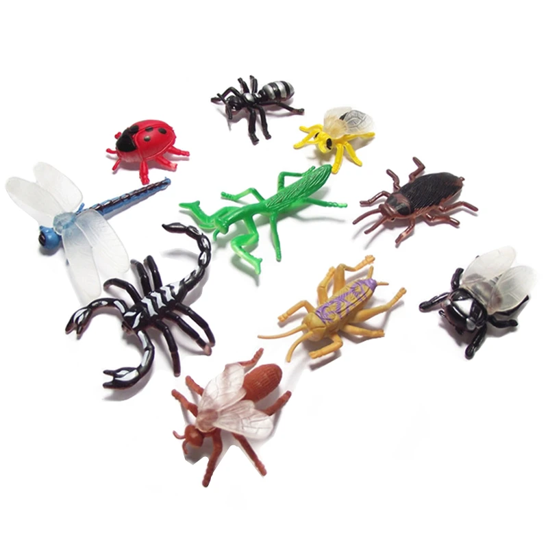 10Pcs Insect Model Children's Toys for Boys Developing Educational Boy Toy Simulation Realistic Animal Plastic Insects Playset