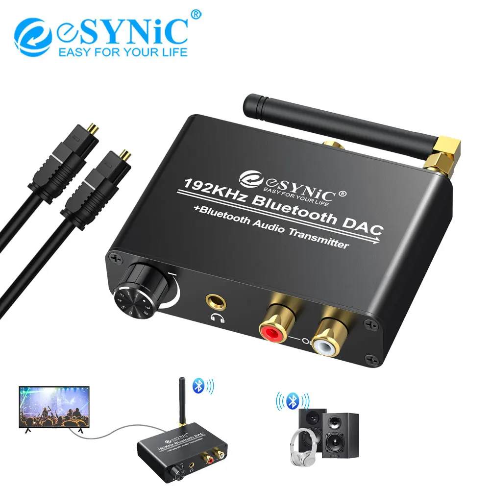 Bluetooth-совместимый ЦАП аудио передатчик eSYNiC 192 кГц цифро-аналоговый телефон Опора