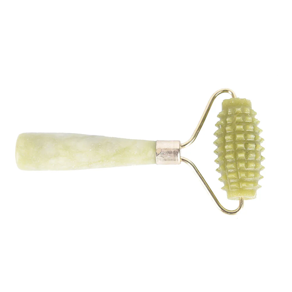 Face Massager Roller Head Neck Body Facial Health Slimming Massager Green Natural Jade Spa Chinese Style