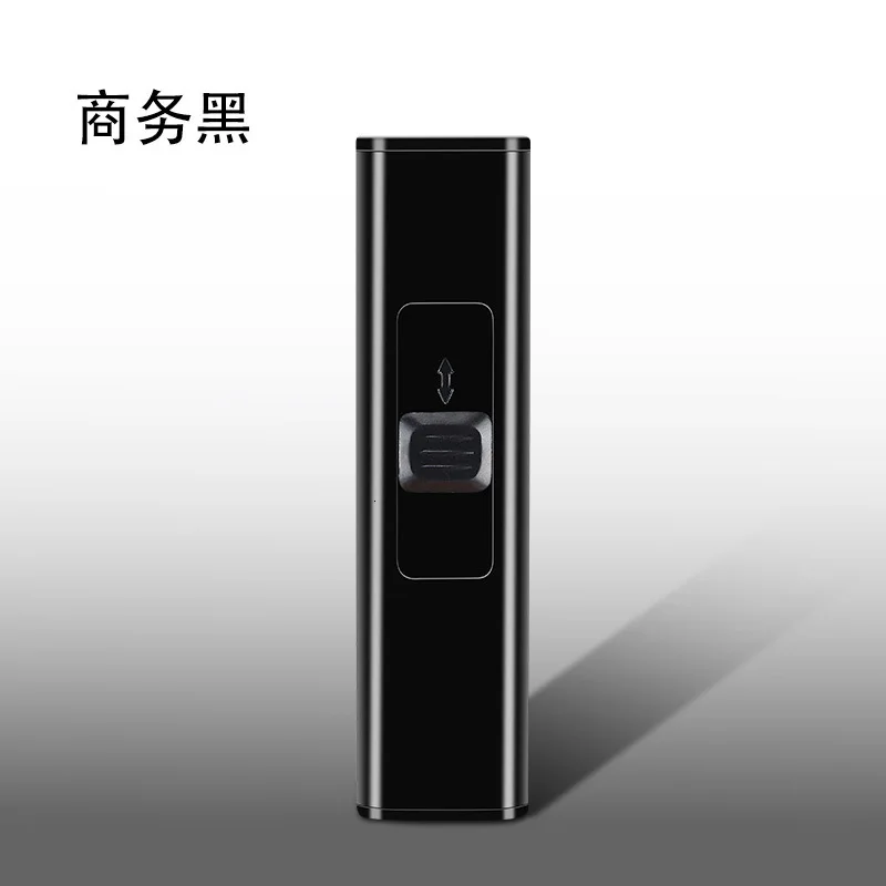 Оригинальность Windbreak Usb зарядка Зажигалка точечный детектор дыма зажигалка - Цвет: Черный