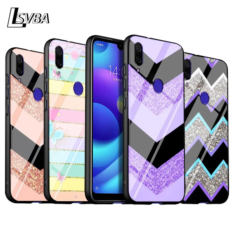 For Xiaomi Redmi Note 9 Max 8T 8 7 6 Pro Gloss Black Cover Curved stripes For Redmi Note 5 Pro 5A 4 4X Phone Case For Xiaomi Redmi Note 9 Max 8T 8 7 6 Pro Gloss Black Cover Curved stripes For Redmi Note 5 Pro 5A 4 4X Phone Case