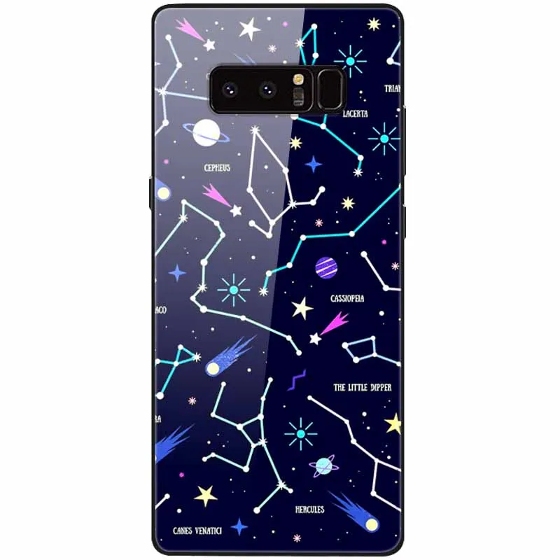 cute phone cases for samsung  Tempered Glass Cover For Samsung Note 8 Case Note9 Hard Protective Funda For Samsung Galaxy Note 10 Plus 9 Cases Luxury Bumper kawaii phone case samsung Cases For Samsung