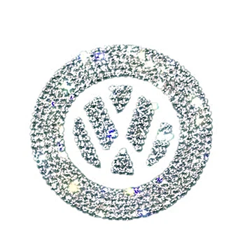 

Car Air Conditioning Sound Knob Crystal Ring Auto Stickers Car Styling Steering Wheel Logo Accessories Interior