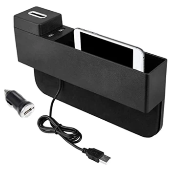 

Car Seat Side Pocket Console Organizer USB Port Seat Gap Filler Car Interior Accessories Storage Bag