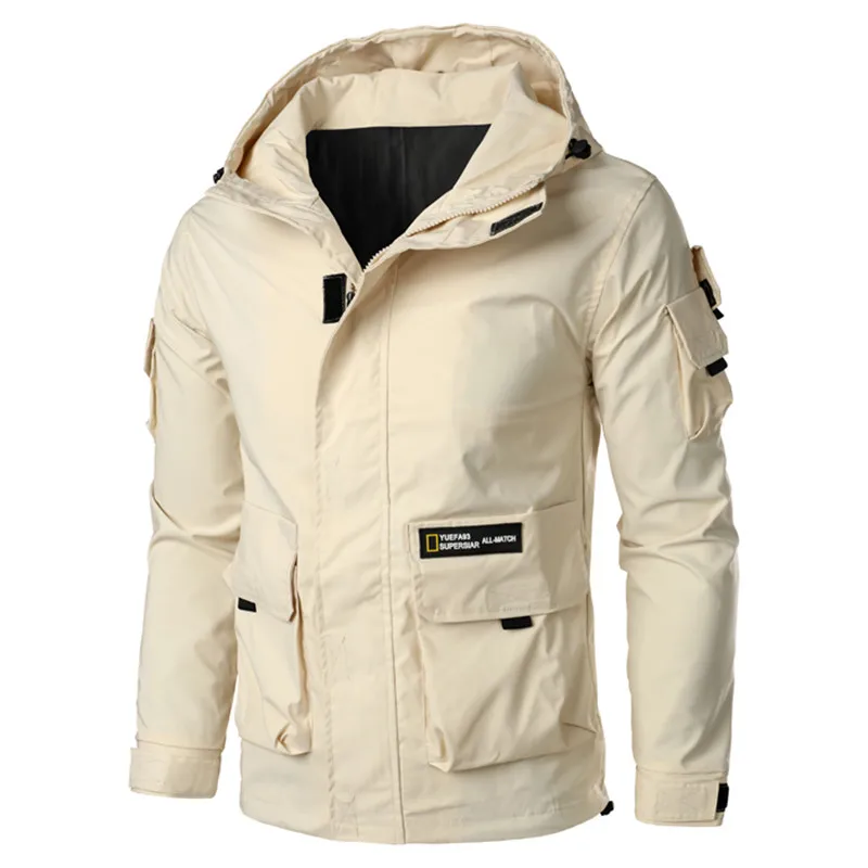 

Fashion warm bomber jacket men 2020 spring and autumn multi-pocket military tactical jacket windbreaker men outdoor windbreaker