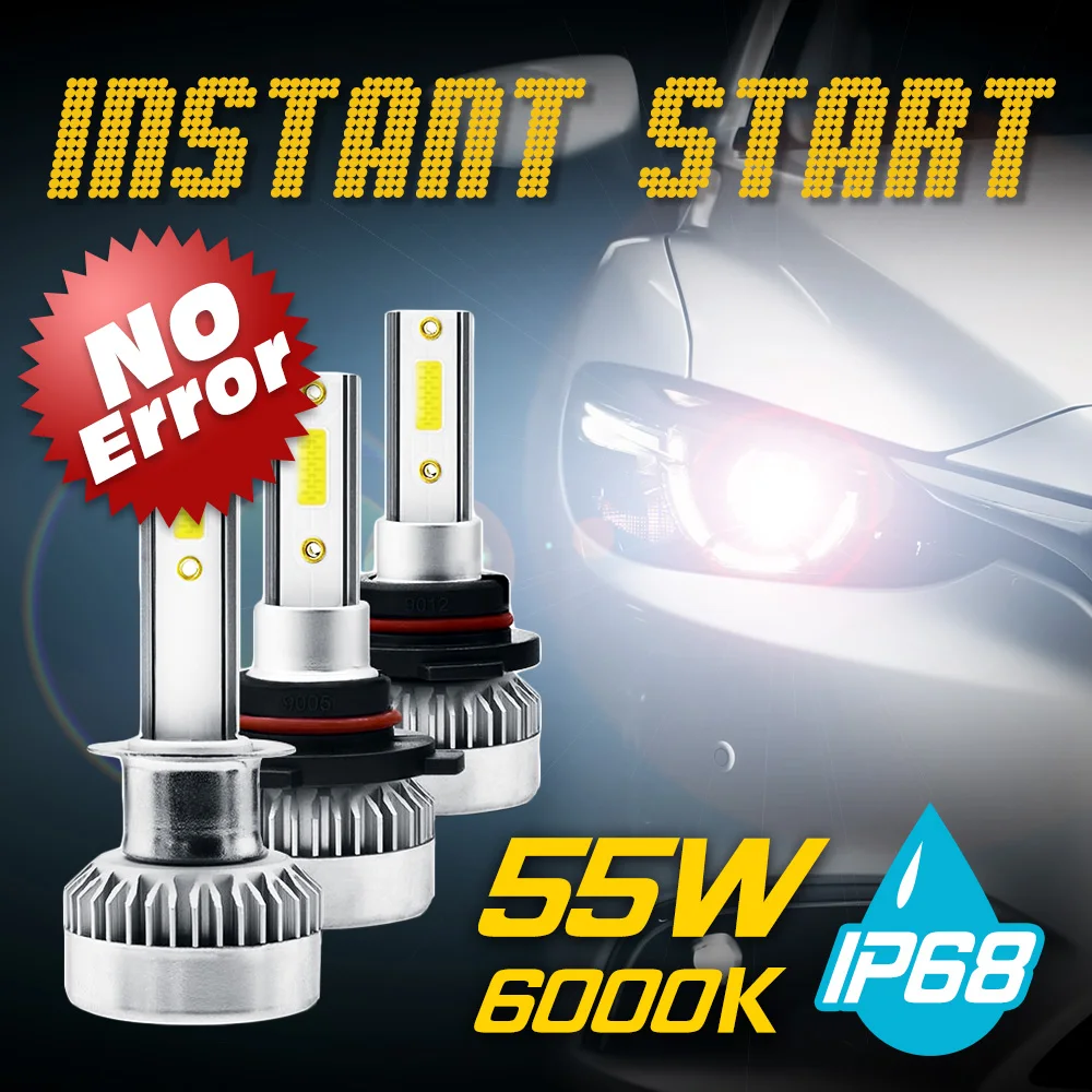 

Car h7 headlight bulb white h7 led H4 Bulbs H1 LED H8 H11 Headlamps Kit 9005 HB3 9006 HB4 6000k car light bulbs 9-32V 55W