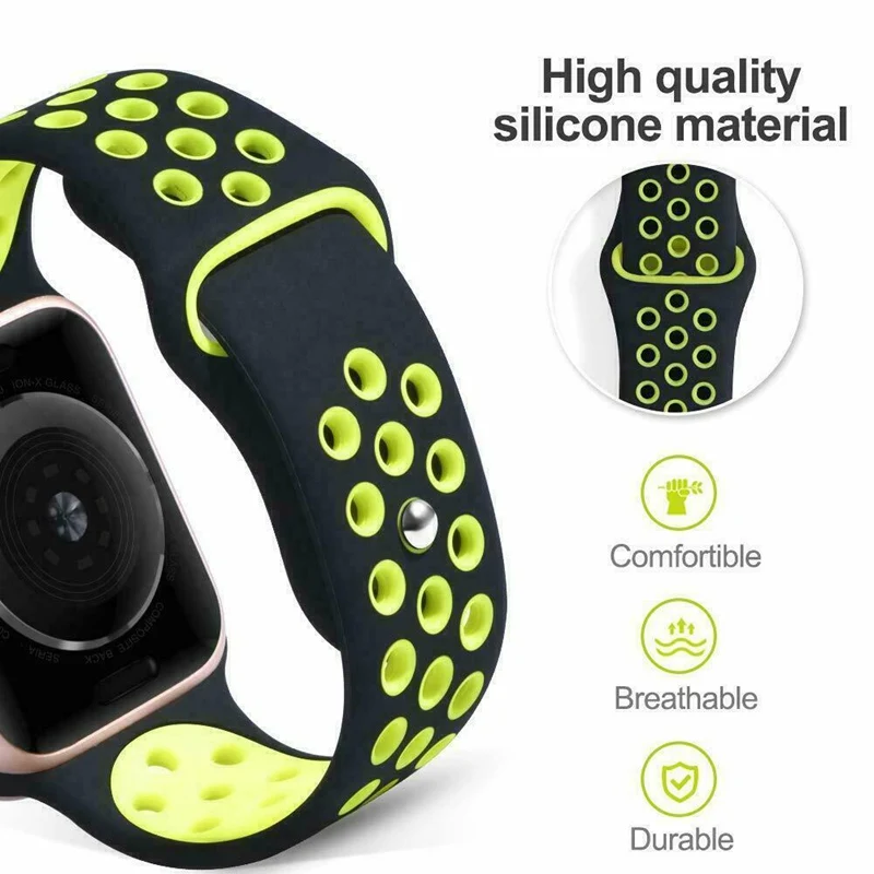 Спортивные-Силиконовый браслет с ремешком для apple Watch 5 40 мм 44 Резиновая Спортивная петля для apple Watch, версии 1/2/3, 42 мм, 38 мм