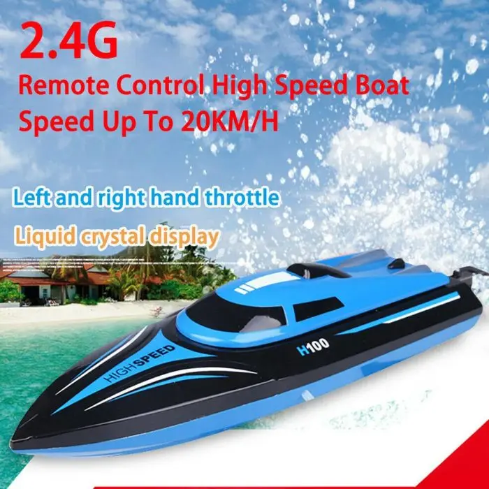 Portable High Speed RC Boat 2.4GHz 4 Channel 30km/h Racing Toys Children Kids Fashion Gift For Outdoor Pool Lake River