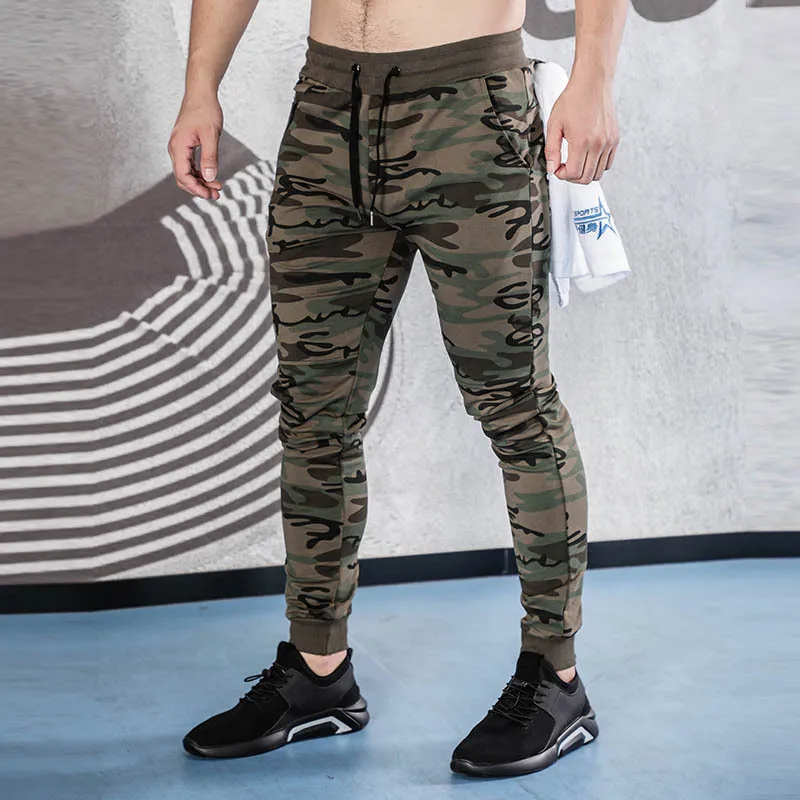 Camouflage Мужские спортивные брюки для отдыха и упражнений, хлопковые брюки, мужские брюки - Цвет: Camouflage