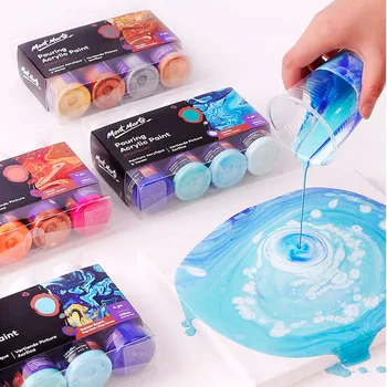 

120ML Pigment Acrylic Paint Set Fluid Marbling Paint Acrylic Pouring Medium Silicone Oil Drawing Set For Artist DIY Art Supplies