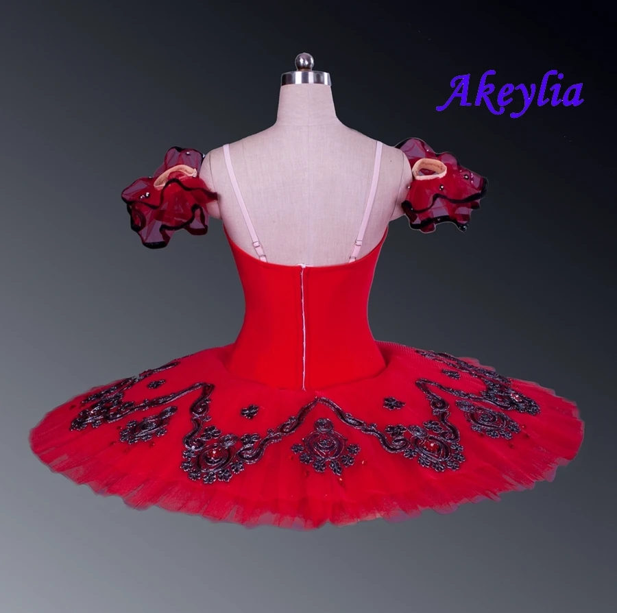 Профессиональная юбка-пачка красного цвета с изображением дона Quxote, бургундского цвета для девочек, балетная пачка, сценический костюм для танцоров, соревнований, Esmeralda