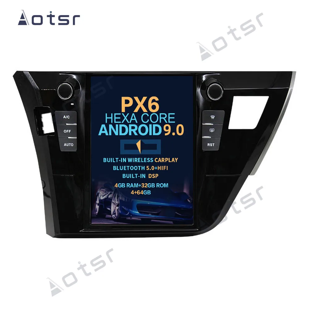 Автомобильный DVD плеер в стиле Tesla без плеера Android 9 0 для Toyota Corolla 2014 2015 2016