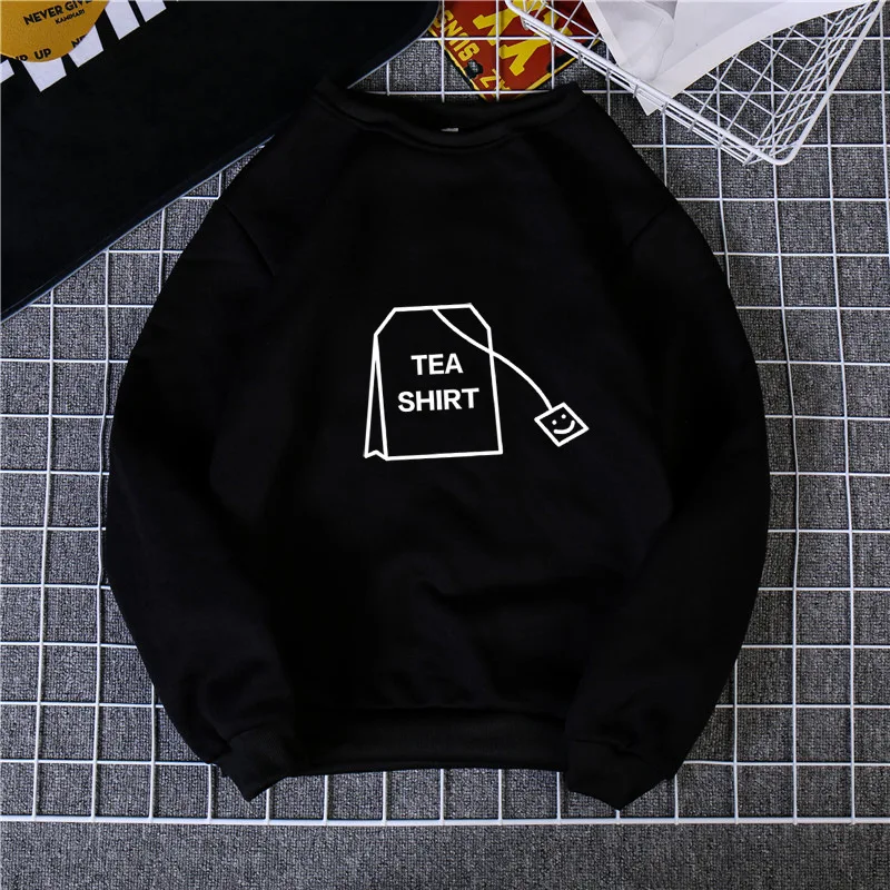 Autumn Winter Loose Thick Knit Harajuku Love Printed Sweatshirt Female Hooded Pullover Tops Women Hoodies Casual Female Clothes - Цвет: Black