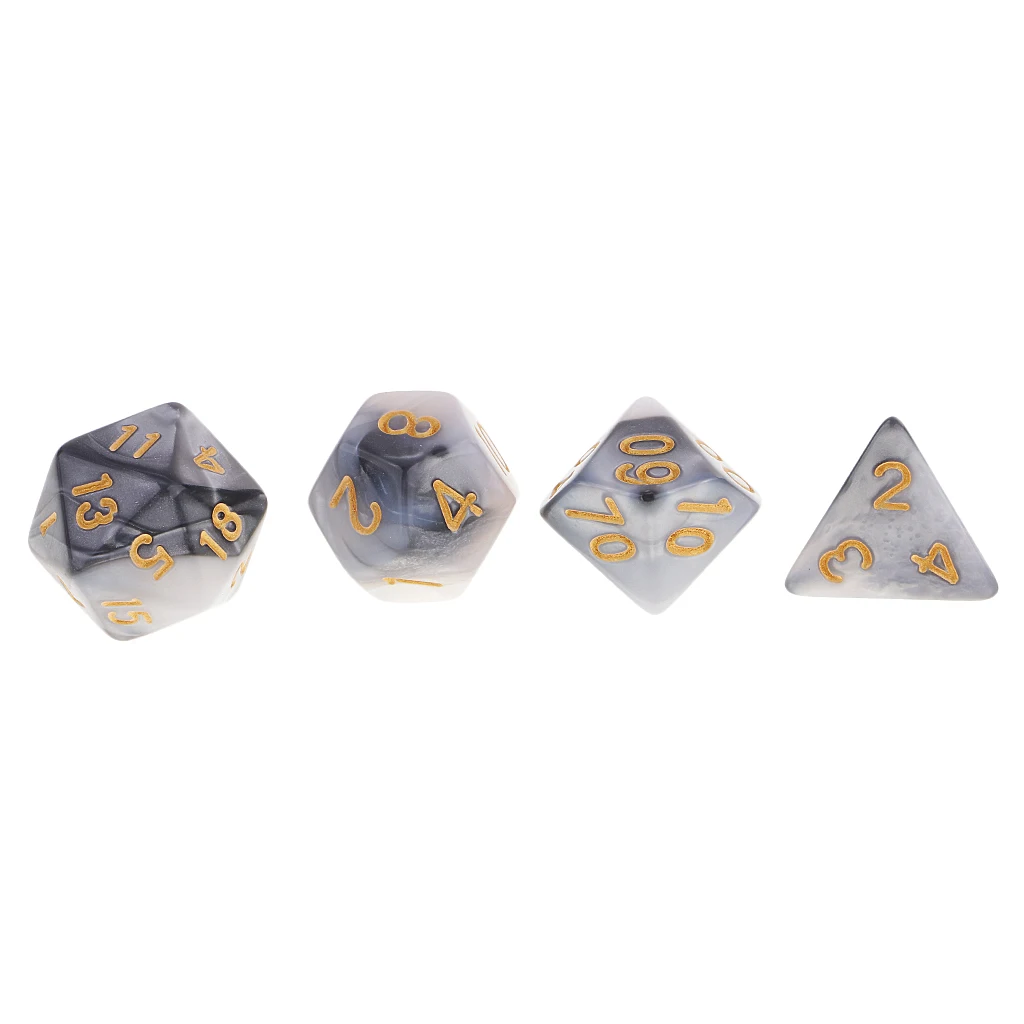 7 Pieces Dice Set D20 D12 D10 D8 D6 D4 for DND RPG Board Game Board Game Dice Party Gambling Dices Game Digital Dices