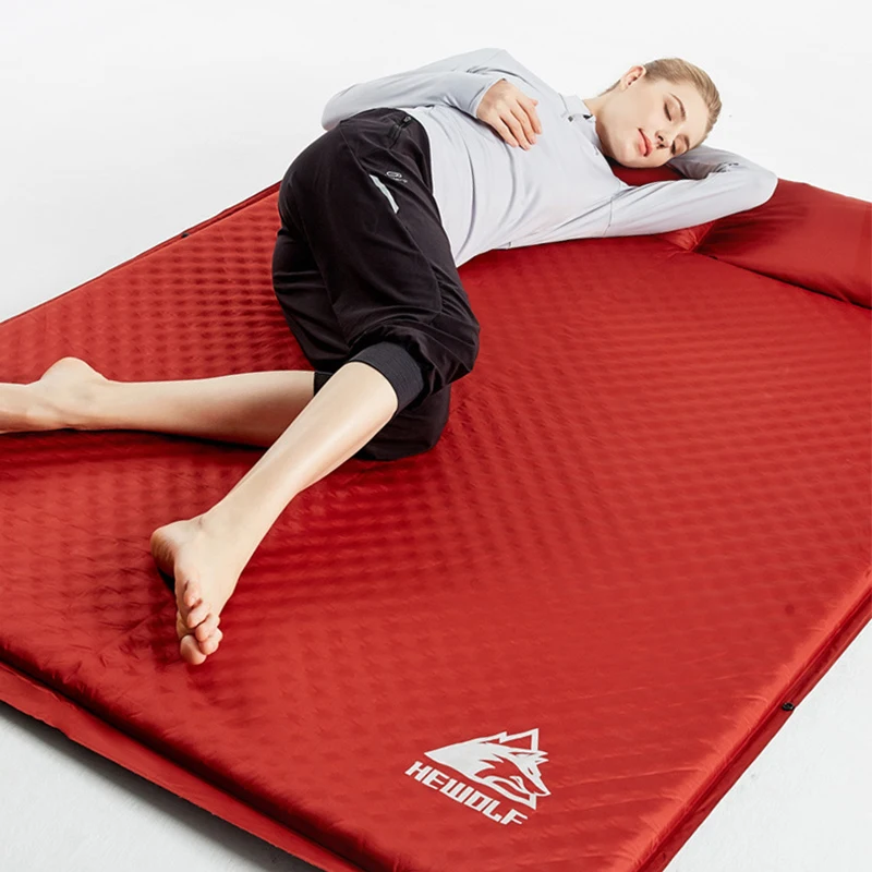 Thicken 5cm inflatable mattress double automatic inflatable cushion Outdoor moisture-proof tent sleeping pad lunch break