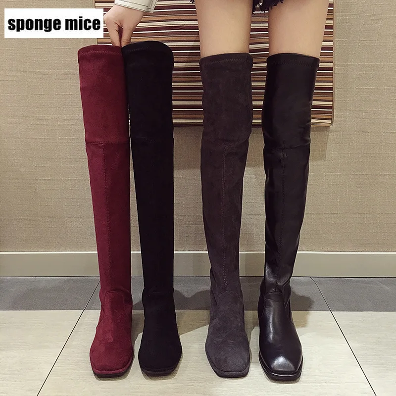 Новинка сапоги в стиле ретро модные ботфорты сапоги-носки темпераментные зимние