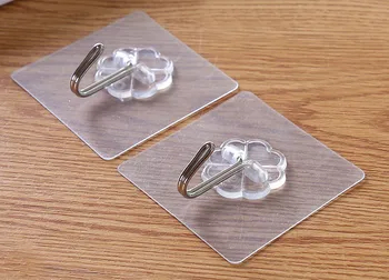 

1pcs Simple And Stylish Nano-Hook Multi-Purpose Kitchen Transparent Round Nail-Free Non-Marking Sticky Hook Kitchen Tools Hanger