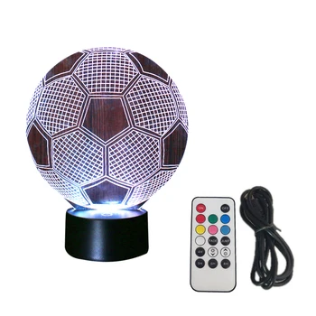

3D Football Touch Night Lava Lamp 7 Colors Transparent Acrylic LED Light