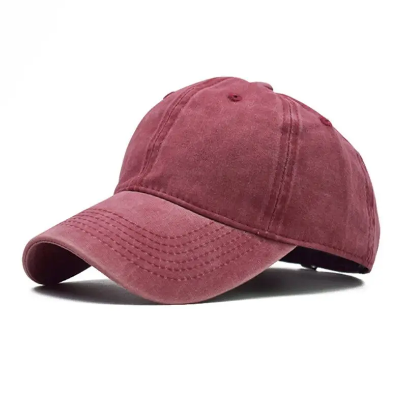 Washed Cotton Pure Color Board Kids Baseball Cap Children Hip Hop Boys Girls Hat