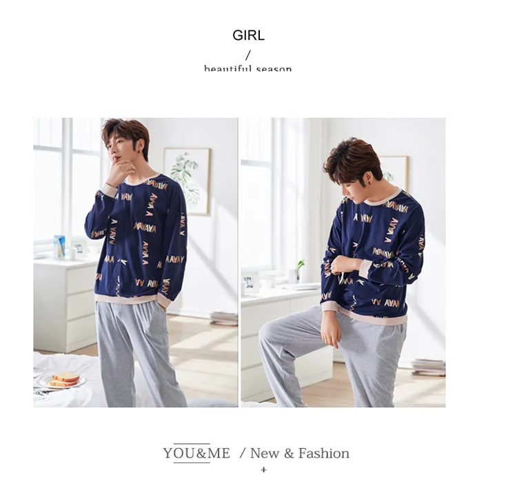 Spring And Autumn Men's Pure Cotton Long Sleeve Trousers Korean-style Men Young And Middle-aged Thin Japanese Korean Home W