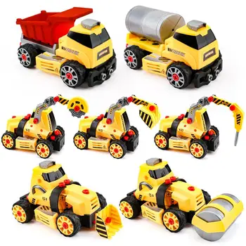 

7PCS Simulation Inertial Engineering Vehicle Modeling Toy Abilities Training durable Bulldozer Excavator Toy for Children