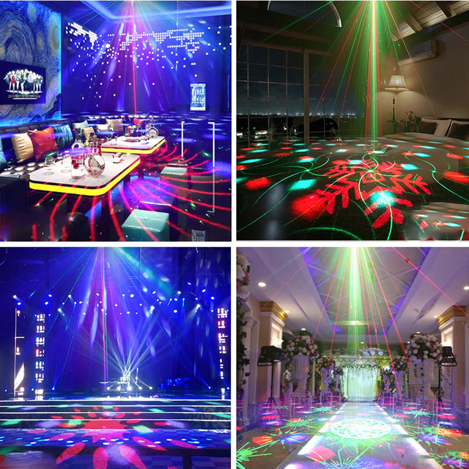 RGB светодиодный Disco Звук Музыка света магический шар лазер для вечеринок проектор караоке танец DJ Club центр проблесковая лампа с удаленным