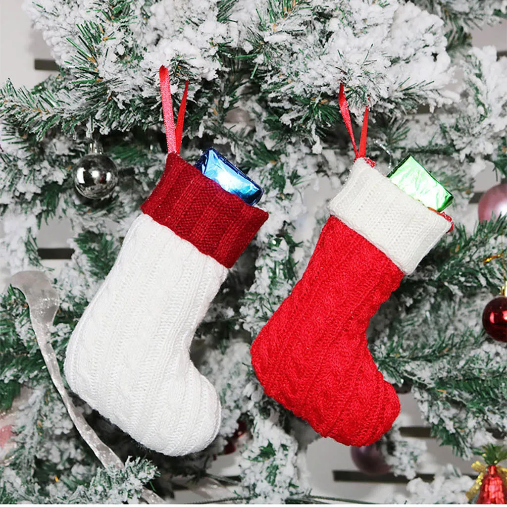 Рождественская Подарочная сумка, рождественская подвеска с героем аниме, Подарочная сумка, шерстяная вязаная сумка для носков, рождественские украшения для домашней шерсти