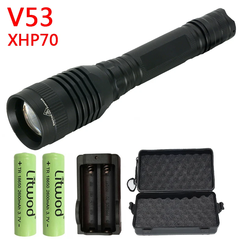 Option D Litwod Z20V53 CREE XHP70 конвой Объектив 32 Вт чип лампа 18650 3200lm Мощный тактический светодиодный фонарь XHP50 zoom охотничий светильник - Испускаемый цвет: Option D