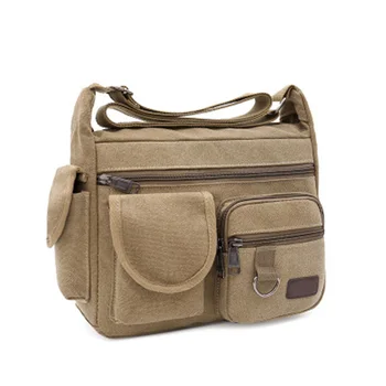 

Men Vintage Shoulder Crossbody Bag Canvas Large Capacity for School Travel Mobile Phone Best Sale-WT