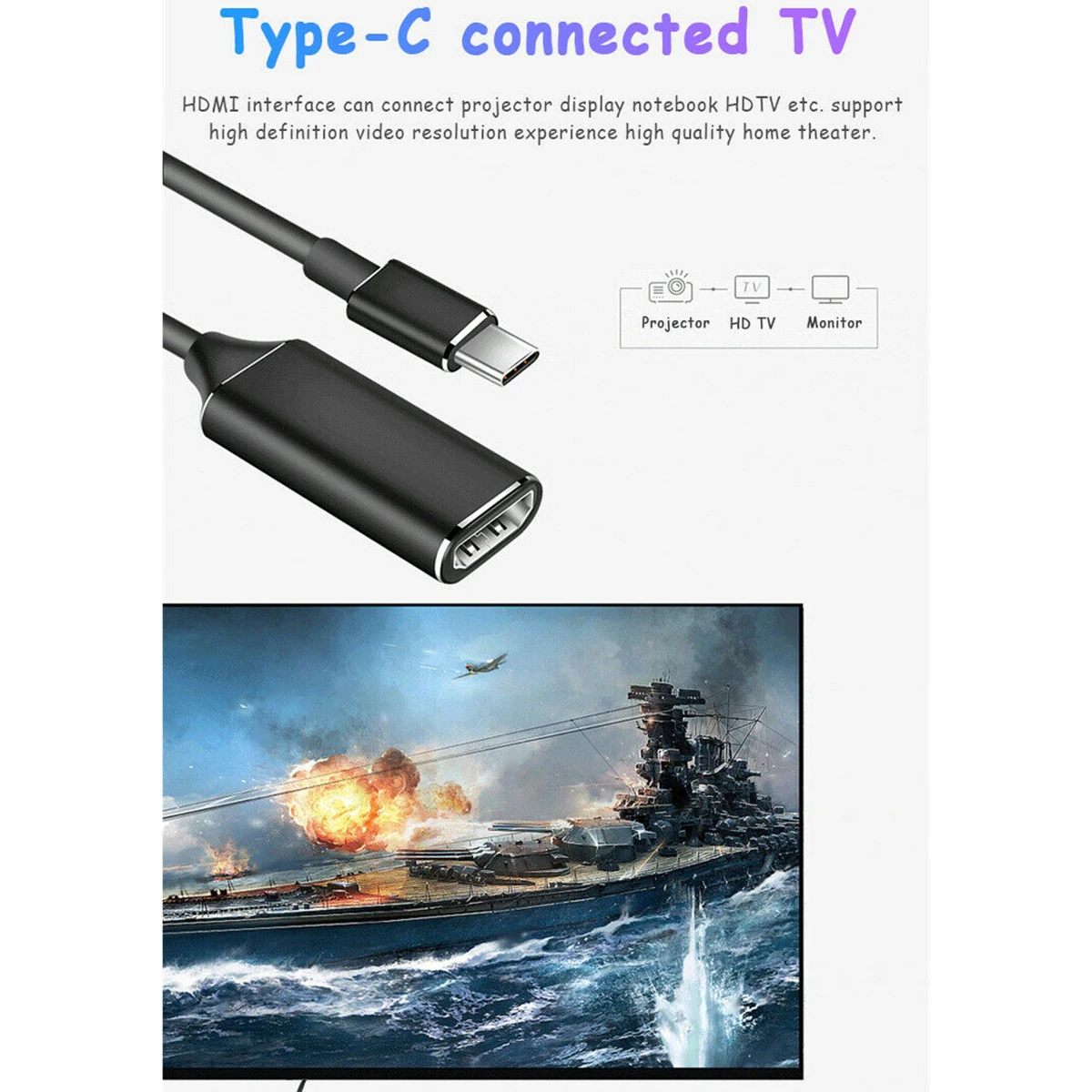 USB-C 4K HD конвертер для портативных ПК мобильных телефонов тип-c к HDMI Кабель-адаптер тип-c к адаптеры HDTV