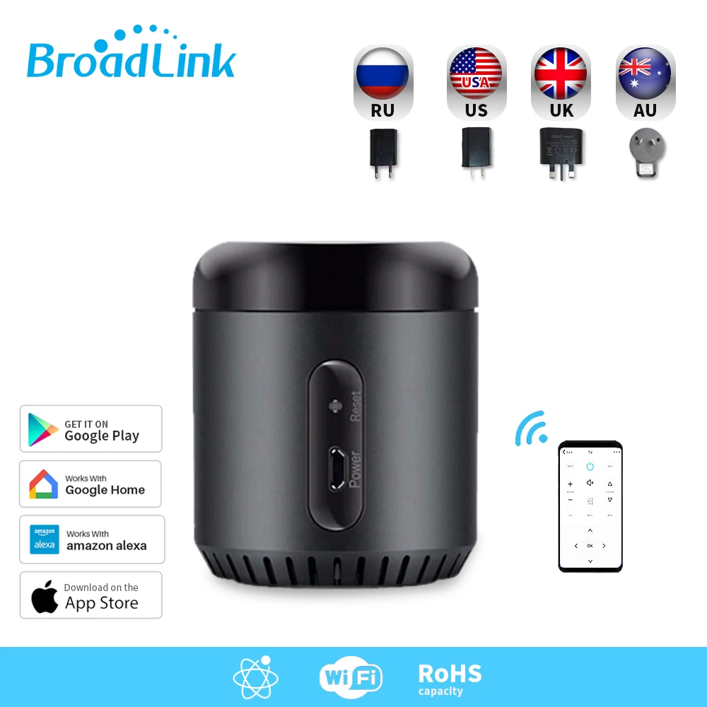 Broadlink RM Mini 3 Пульт дистанционного управления 2 шт. умный дом WiFi ИК приложение управление Лер для Alexa Google Home IFTTT с адаптером для Великобритании AU US EU