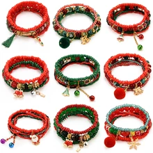 Создать браслет ювелирные изделия Аксессуары для Женский натуральный камень кристалл браслет Рождество многослойный браслет Ювелирная цепочка