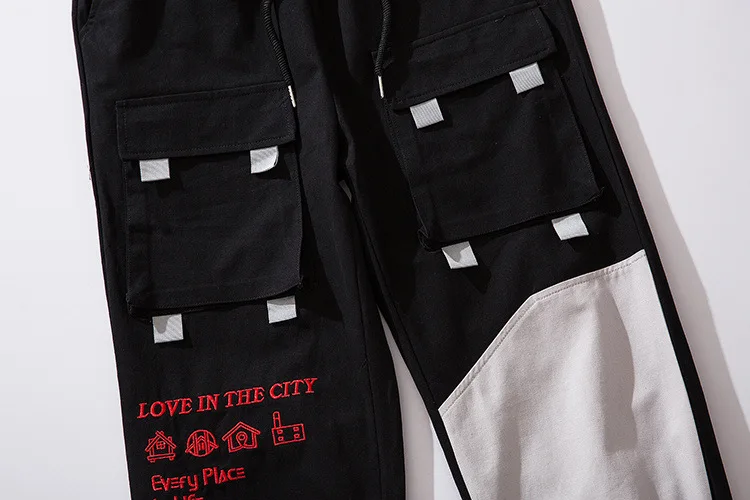 Autumn Winter New Overalls Men Fashion Loose Straight Multi-pocket Stitching Trousers Casual Hip-hop High Quality Pants