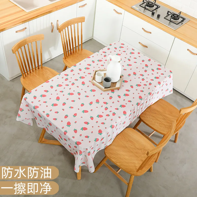 

Han Fei Modern Minimalist Fresh Printing Rectangular Restaurant Tablecloth PEVA Waterproof Heat Resistant Oil Resistant Fabric