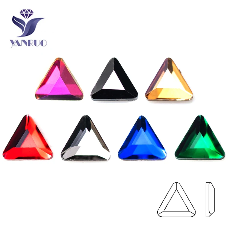 

Yanruo 20pcs 3mm Nail Art Flatback Triangle Crystal Glass Jewelry Rhinestones Crafts Beauty Accessories For Nail Art Decorations