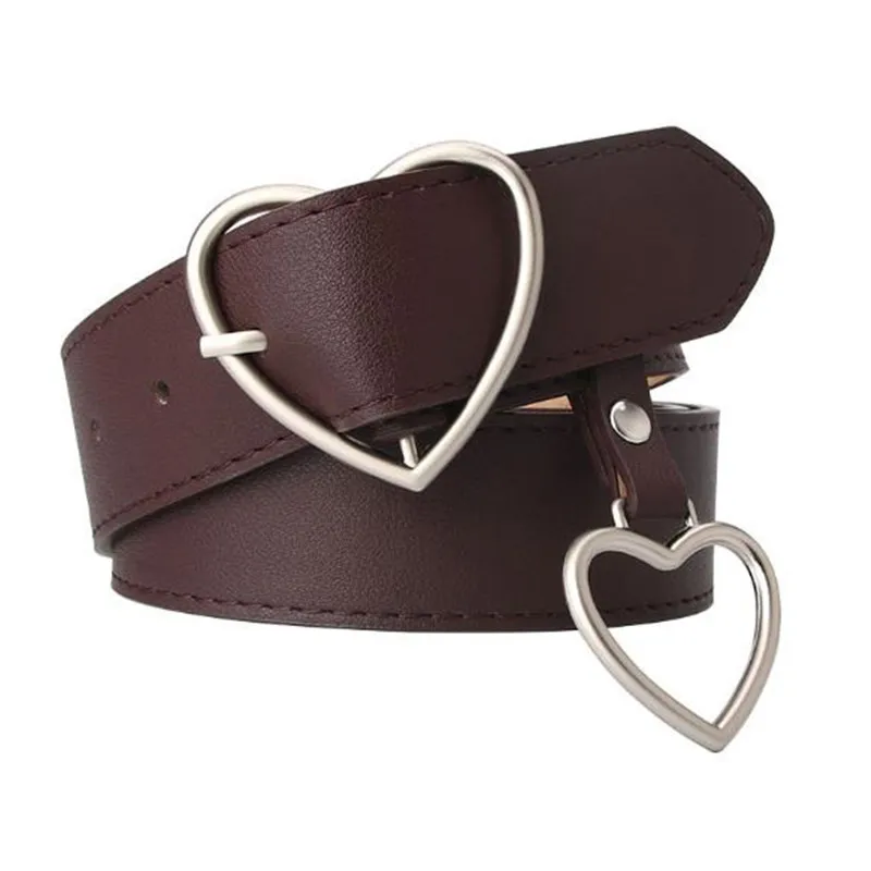 

PU Waist Belt Women Casual 105cm*3.5cm Long Dress Band Female Heart Buckle Solid Waistband Girls Girdle Lady