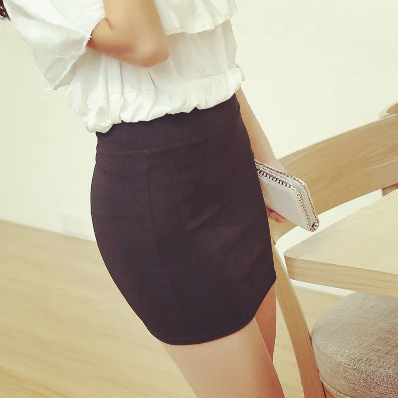 black skirt Women Stretch Slim Elastic High Waist Pencil Skirt Bodycon Office Lady Mini Skirt Plus Size 4XL tennis skirt outfits