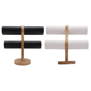 

Bamboo Jewelry Display Bracelet Storage Display Bangle Display Stand Vintage Velvet/ PU Leather Watch Jewelry Organizer