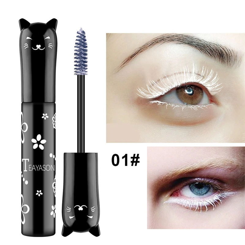 5 Colors Mascara Eyelashes Curling Extension Pink Purple Blue White Mascara Non-smudge Waterproof Fast Dry Long-lasting Makeup