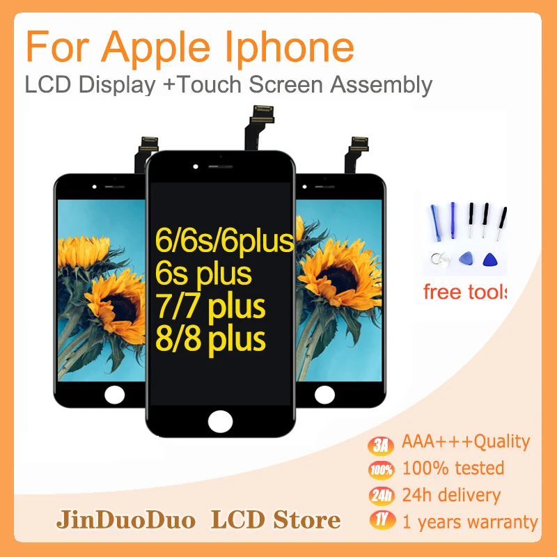 Lcd Testati Al 100% Per Iphone 6 6 Plus 6S Plus 7 7 Plus 8 8 Plus Display Lcd Touch Screen Panel Digitizer Assembly Con Cornice