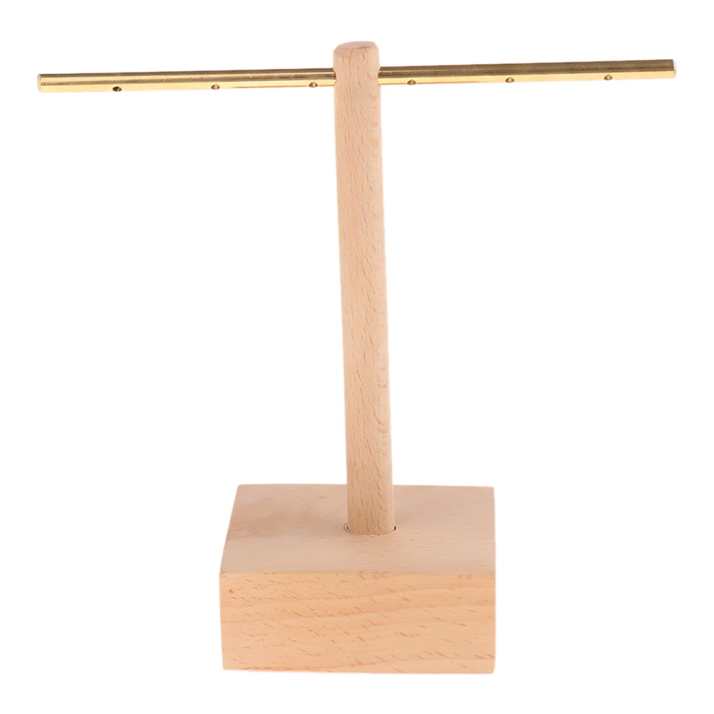 

Практичная Т-образная деревянная основа вешалка для ювелирных изделий с отверстиями для висячих сережек Органайзер держатель витрины стенд