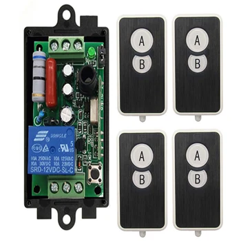 

AC 220 V 1 Channel 1CH 10A Radio Controller RF Wireless Relay Remote Control Switch 315 MHZ 433 MHZ Transmitter +Receiver