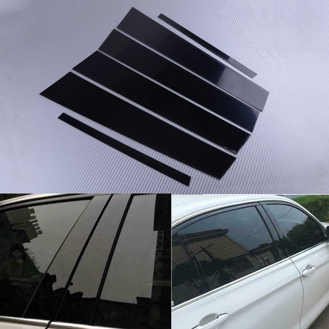 

DWCX 6pc Black Set Black Polished Door Pillar Posts Window Middle Panel Sill Cover Styling Trim fit for Nissan Teana Altima 2019