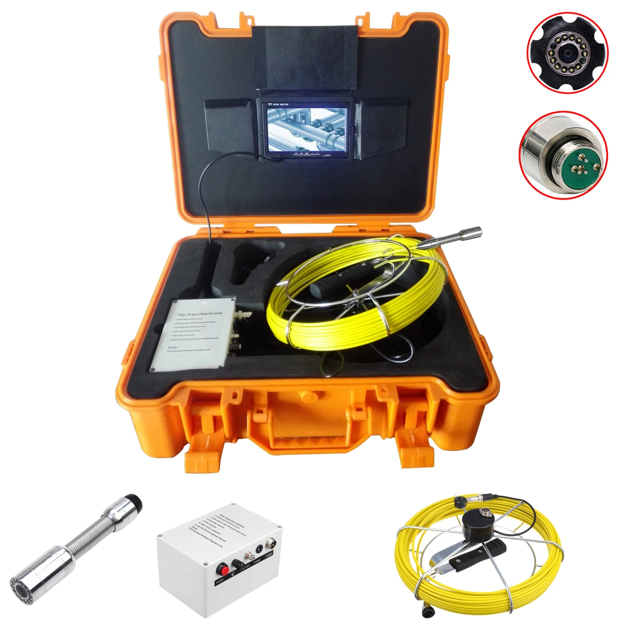 7inch 23MM Lens Pipe Inspection Camera System With DVR Video Recorder