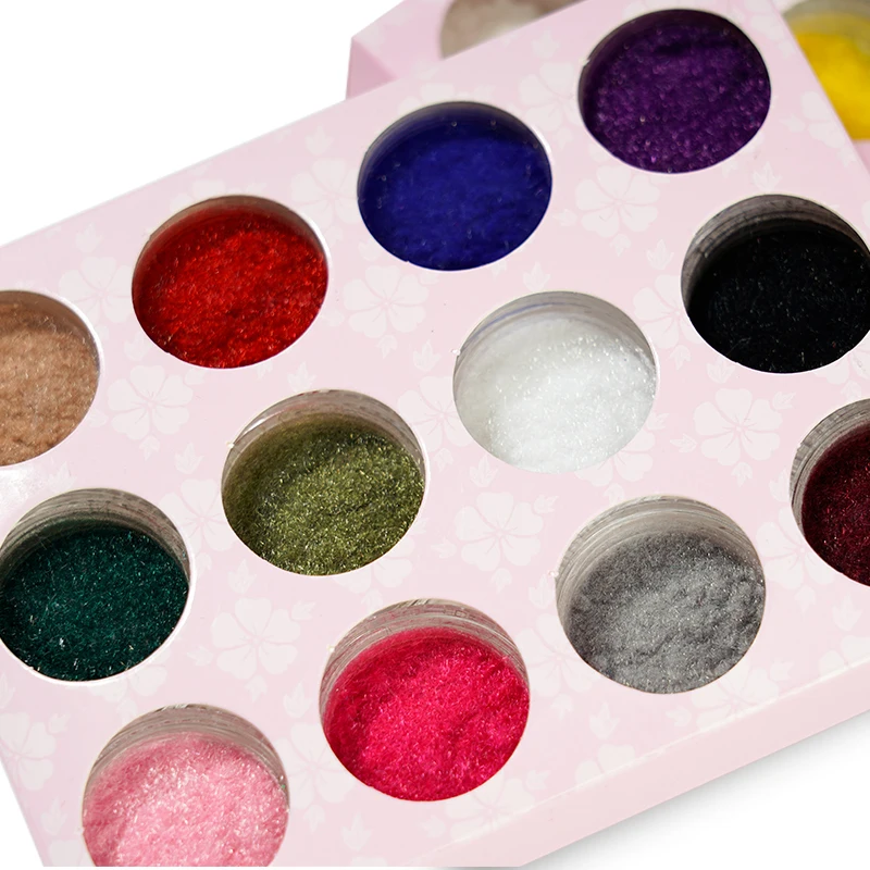 Nail Powder Nail Pigment Nail Glitter Nail Decoration Nail Decorations Nail Powder Set 24 Color/Set Fuzzy Flocking Velvet Nail Glitter Powder Pigment Velvet For Manicure DIY UV Gel Polish Nail Art Tips Decoration
