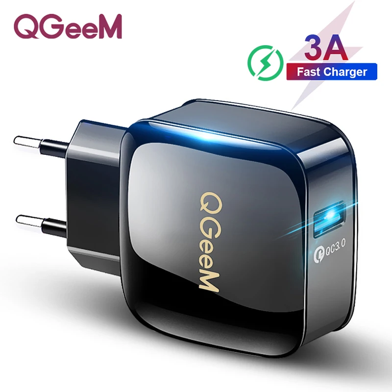 QGEEM QC 3,0 USB зарядное устройство Quick Charge 3,0 зарядное устройство для телефона для iPhone EU US Plug 12 В адаптер быстрое зарядное устройство для huawei samsung Xiaomi